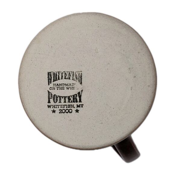 Whitefish Pottery Mug The Sweet Palace Philipsburg MT 2000 Handmade Stoneware 4" - Picture 7 of 9